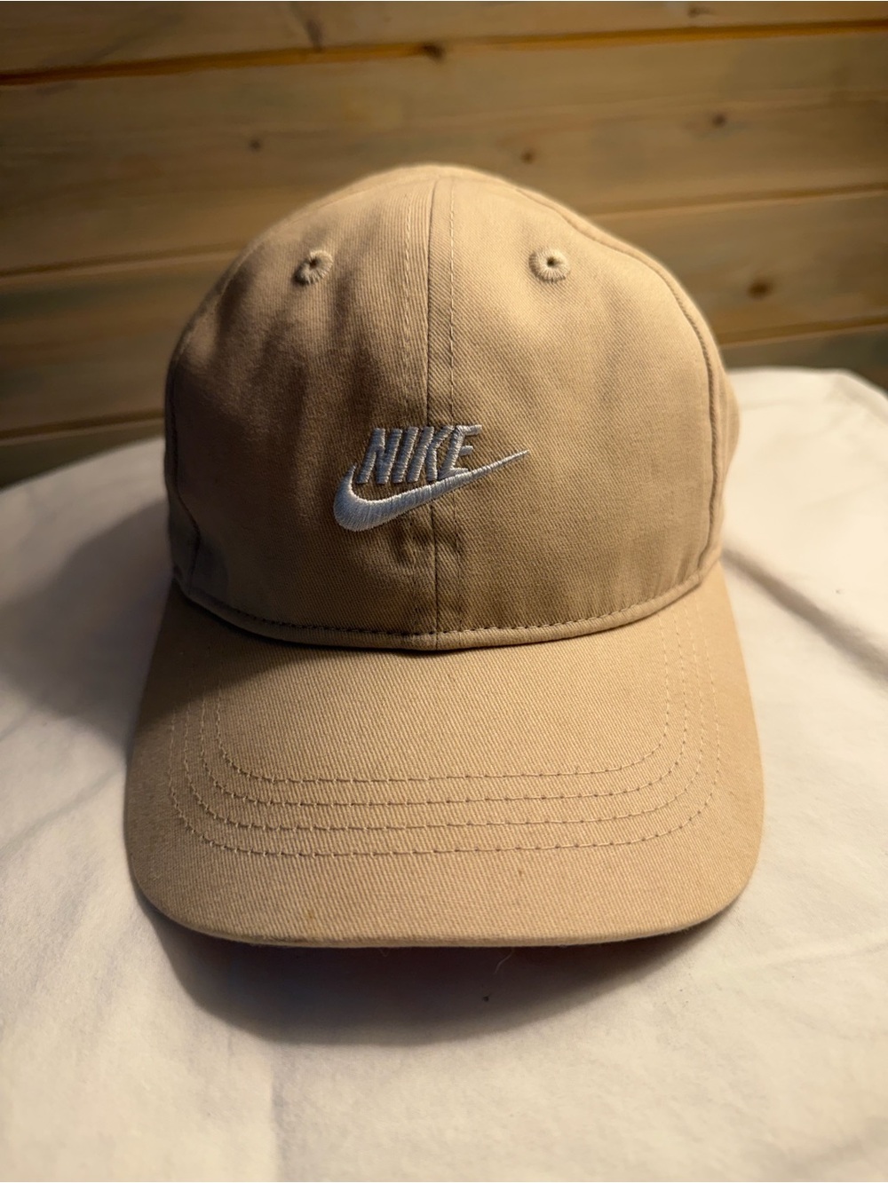 Nike Tan Baseball Cap with White Logo